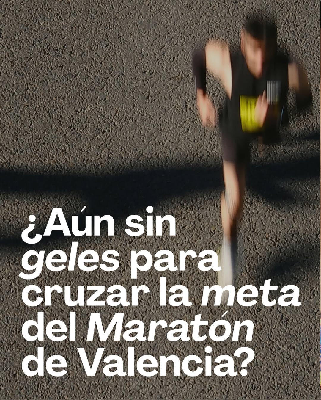 Social media post promoting Vitaldin energy gels for the Valencia Marathon, highlighting race preparation and endurance support for runners.